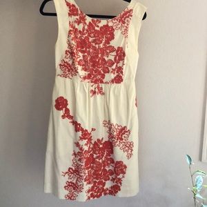 Cream and burnt orange J. Crew dress